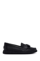 Women's Black Tassel Leather Comfort Loafer | Derimod Women's Black Tassel Leather Comfort Loafer | Derimod