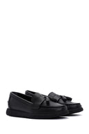 Women's Black Tassel Leather Comfort Loafer | Derimod Women's Black Tassel Leather Comfort Loafer | Derimod