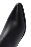 Women's Black Zippered Thick Heel Leather Boots | Derimod Women's Black Zippered Thick Heel Leather Boots | Derimod