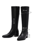 Women's Black Zippered Thick Heel Leather Boots | Derimod Women's Black Zippered Thick Heel Leather Boots | Derimod
