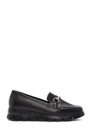 Women's Black Buckle Detailed Leather Comfort Loafer | Derimod Women's Black Buckle Detailed Leather Comfort Loafer | Derimod