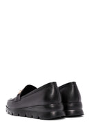 Women's Black Buckle Detailed Leather Comfort Loafer | Derimod Women's Black Buckle Detailed Leather Comfort Loafer | Derimod