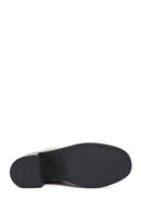 Women's Mink Zippered Thick Heel Suede Leather Boots | Derimod Women's Mink Zippered Thick Heel Suede Leather Boots | Derimod