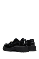 Kadın Siyah Toka Detaylı Rugan Deri Maskülen Loafer | Derimod Kadın Siyah Toka Detaylı Rugan Deri Maskülen Loafer | Derimod