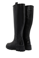 Women's Black Zippered Thick Soled Leather Boots | Derimod Women's Black Zippered Thick Soled Leather Boots | Derimod