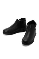 Women's Black Zippered Buckle Detailed Leather Comfort Boots | Derimod Women's Black Zippered Buckle Detailed Leather Comfort Boots | Derimod