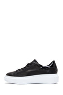 Women's Black Lace-Up Chunky Sole Leather Sneakers | Derimod Women's Black Lace-Up Chunky Sole Leather Sneakers | Derimod