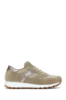 Women's Mink Lace-Up Leather Sneakers | Derimod Women's Mink Lace-Up Leather Sneakers | Derimod