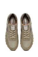 Women's Mink Lace-Up Leather Sneakers | Derimod Women's Mink Lace-Up Leather Sneakers | Derimod