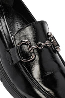 Kadın Siyah Toka Detaylı Rugan Deri Comfort Loafer | Derimod Kadın Siyah Toka Detaylı Rugan Deri Comfort Loafer | Derimod