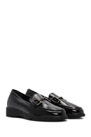 Kadın Siyah Toka Detaylı Rugan Deri Comfort Loafer | Derimod Kadın Siyah Toka Detaylı Rugan Deri Comfort Loafer | Derimod