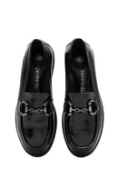 Kadın Siyah Toka Detaylı Rugan Deri Comfort Loafer | Derimod Kadın Siyah Toka Detaylı Rugan Deri Comfort Loafer | Derimod