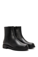 Women's Black Zippered Leather Comfort Boots | Derimod Women's Black Zippered Leather Comfort Boots | Derimod