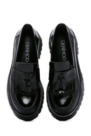 Women's Black Tassel Detailed Leather Masculine Loafer | Derimod Women's Black Tassel Detailed Leather Masculine Loafer | Derimod