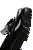 Women's Black Tassel Detailed Leather Masculine Loafer | Derimod Women's Black Tassel Detailed Leather Masculine Loafer | Derimod