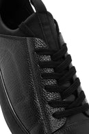 Erkek Siyah Bağcıklı Deri Sneaker | Derimod Erkek Siyah Bağcıklı Deri Sneaker | Derimod