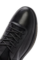 Erkek Siyah Bağcıklı Deri Sneaker | Derimod Erkek Siyah Bağcıklı Deri Sneaker | Derimod