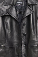 Giselle Women's Black Short Leather Jacket | Derimod Giselle Women's Black Short Leather Jacket | Derimod