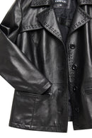 Giselle Women's Black Short Leather Jacket | Derimod Giselle Women's Black Short Leather Jacket | Derimod