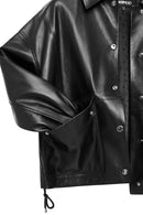 Susan Women's Black Oversize Leather Jacket | Derimod Susan Women's Black Oversize Leather Jacket | Derimod