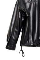 Susan Women's Black Oversize Leather Jacket | Derimod Susan Women's Black Oversize Leather Jacket | Derimod