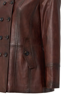 Trixy Women's Brown Leather Jacket | Derimod Trixy Women's Brown Leather Jacket | Derimod