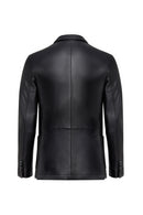 Dominic Erkek Siyah Blazer Deri Ceket | Derimod Dominic Erkek Siyah Blazer Deri Ceket | Derimod