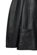 Dominic Erkek Siyah Blazer Deri Ceket | Derimod Dominic Erkek Siyah Blazer Deri Ceket | Derimod