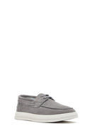 Men's Gray Lace-up Suede Leather Casual Shoes | Derimod Men's Gray Lace-up Suede Leather Casual Shoes | Derimod