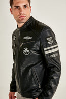 Bandito Men's Leather Jacket | Derimod Bandito Men's Leather Jacket | Derimod