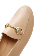 Kadın Bej Deri Maskülen Loafer | Derimod Kadın Bej Deri Maskülen Loafer | Derimod