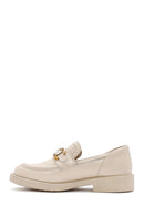Women's Beige Buckle Detailed Leather Masculine Loafer | Derimod Women's Beige Buckle Detailed Leather Masculine Loafer | Derimod