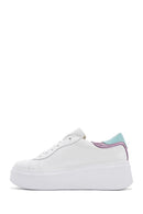 Kadın Beyaz Bağcıklı Kalın Tabanlı Deri Sneaker | Derimod Kadın Beyaz Bağcıklı Kalın Tabanlı Deri Sneaker | Derimod