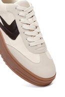 Kadın Bej Bağcıklı Kalın Tabanlı Sneaker | Derimod Kadın Bej Bağcıklı Kalın Tabanlı Sneaker | Derimod