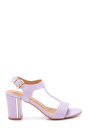 Women's Lilac Thick Heeled Sandals | Derimod Women's Lilac Thick Heeled Sandals | Derimod