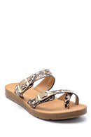 Women's Snakeskin Patterned Slippers | Derimod Women's Snakeskin Patterned Slippers | Derimod