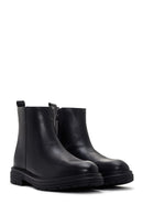 Men's Black Zippered Leather Casual Boots | Derimod Men's Black Zippered Leather Casual Boots | Derimod