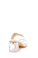 Women's Transparent Heel Crocodile Patterned Slippers | Derimod Women's Transparent Heel Crocodile Patterned Slippers | Derimod