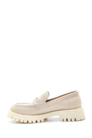 Women's Beige Leather Loafer | Derimod Women's Beige Leather Loafer | Derimod
