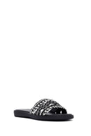 Woman Black Stone Slippers | Derimod Woman Black Stone Slippers | Derimod