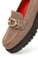 Woman Suede with Mink Buckle Leather Masculine Loafer | Derimod Woman Suede with Mink Buckle Leather Masculine Loafer | Derimod