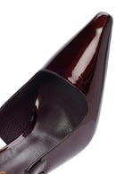 Woman Burgundy Open Back High Thin Heel Patent Leather Leather Shoe | Derimod Woman Burgundy Open Back High Thin Heel Patent Leather Leather Shoe | Derimod