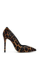 Woman Leopard High Thin Heels Leather Stiletto | Derimod Woman Leopard High Thin Heels Leather Stiletto | Derimod