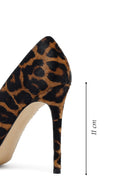 Woman Leopard High Thin Heels Leather Stiletto | Derimod Woman Leopard High Thin Heels Leather Stiletto | Derimod