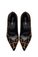 Woman Leopard High Thin Heels Leather Stiletto | Derimod Woman Leopard High Thin Heels Leather Stiletto | Derimod