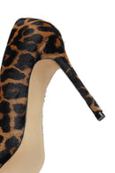 Woman Leopard High Thin Heels Leather Stiletto | Derimod Woman Leopard High Thin Heels Leather Stiletto | Derimod