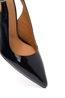 Woman Black Slingback Chunky Heel Leather Shoe | Derimod Woman Black Slingback Chunky Heel Leather Shoe | Derimod