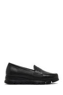 Women Black Wedge Heel Leather Comfort Loafer | Derimod Women Black Wedge Heel Leather Comfort Loafer | Derimod