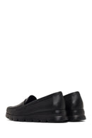 Women Black Wedge Heel Leather Comfort Loafer | Derimod Women Black Wedge Heel Leather Comfort Loafer | Derimod