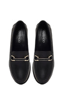 Kadın Siyah Tokalı Dolgu Topuklu Deri Comfort Loafer | Derimod Kadın Siyah Tokalı Dolgu Topuklu Deri Comfort Loafer | Derimod